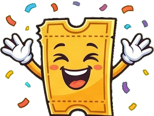 SimplyRaffle mascot celebrating with confetti